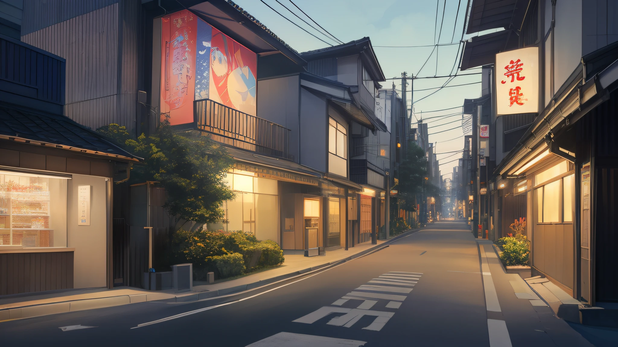 "Generate a highly detailed representation of a street in Tokyo, rico em elementos visuais, with moving cars and buildings adorned with glowing anime-related signs, Conveying the unique atmosphere of Japanese pop culture in the city, com cores vibrantes e vividas