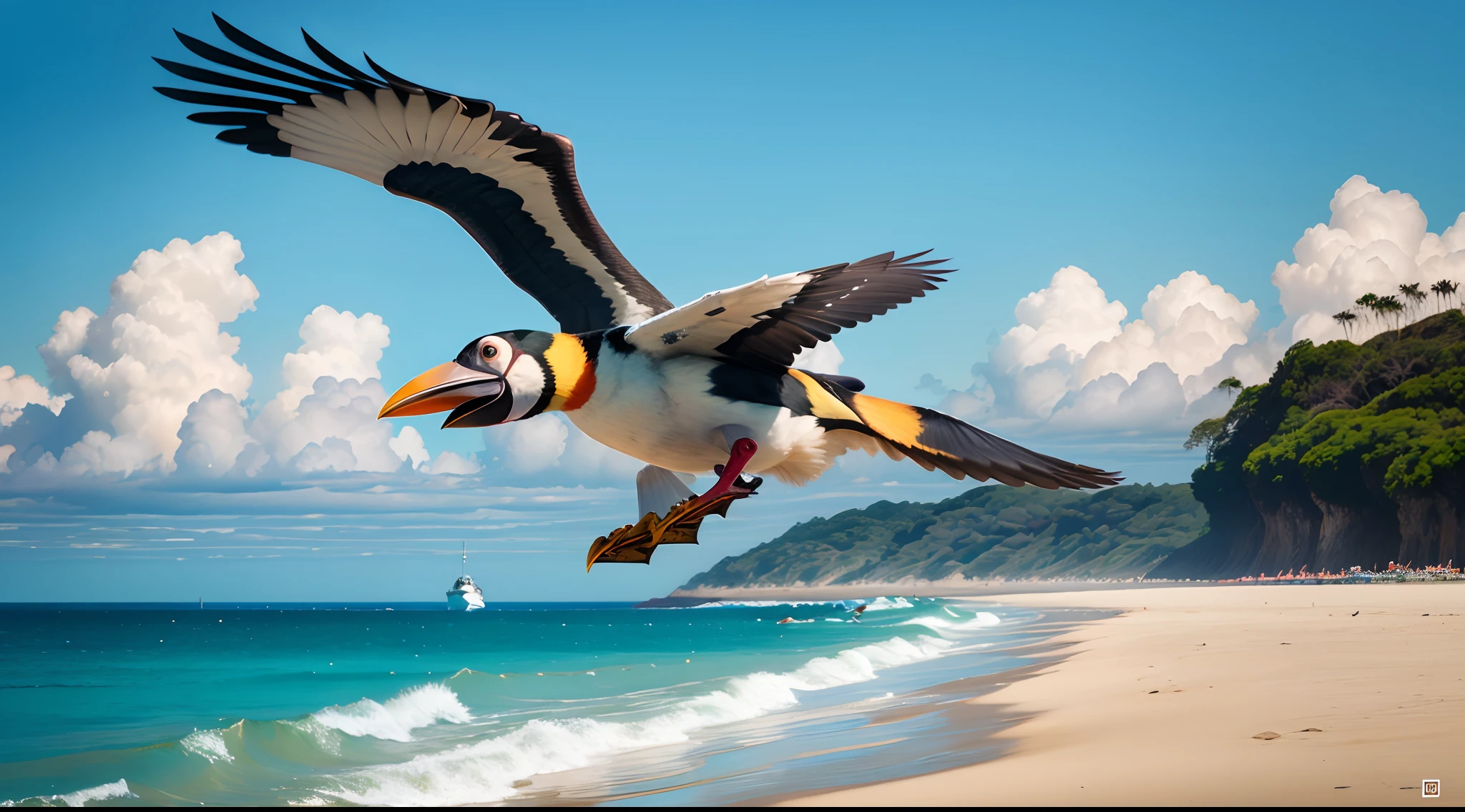 Um tucano no fundo do mar