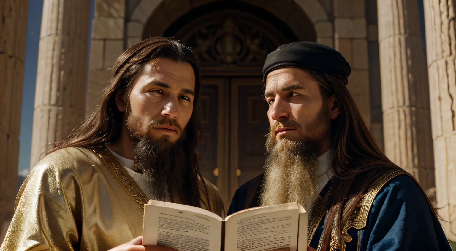 12k realistic image of the depiction of the high priest Melchizedek and Abraham together that appears in the book of Genesis described in the Bible