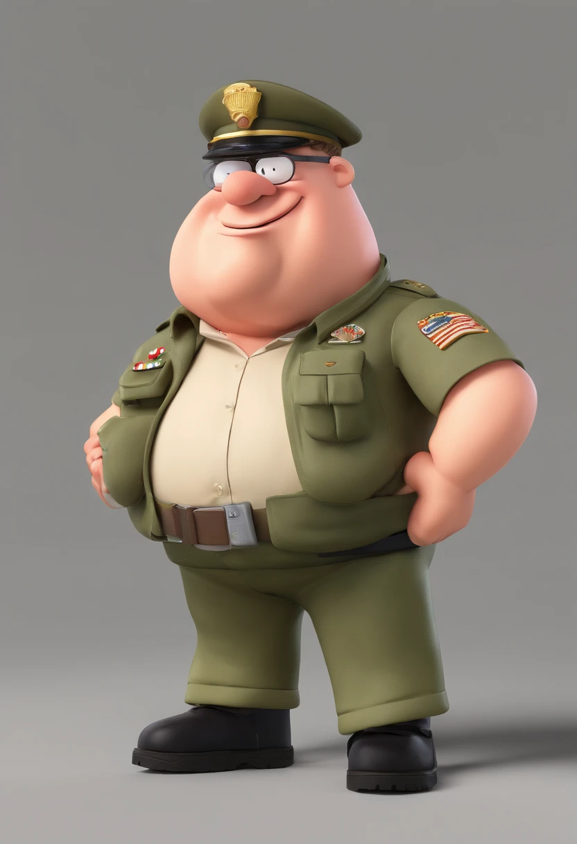 Peter Griffin from (Family Guy) dressed up in military gear ready to kick ass