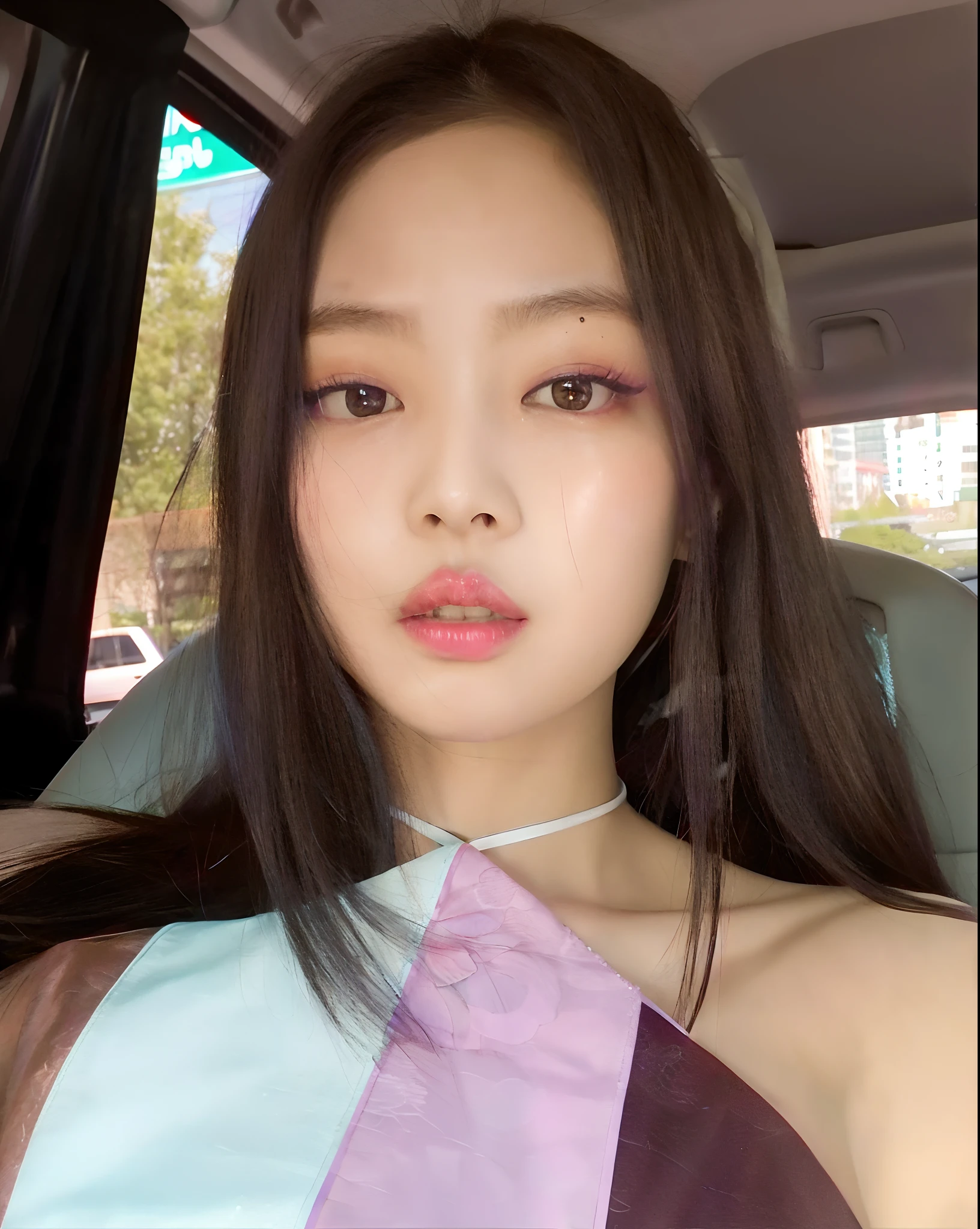 araffed asian woman in a car with a purple and blue dress, blackpink jennie, jaeyeon nam, portrait of jossi of blackpink, young adorable korean face, beautiful south korean woman, ulzzang, heonhwa choe, gongbi, roseanne park of blackpink, jossi of blackpink, sha xi, gorgeous young korean woman, jinyoung shin