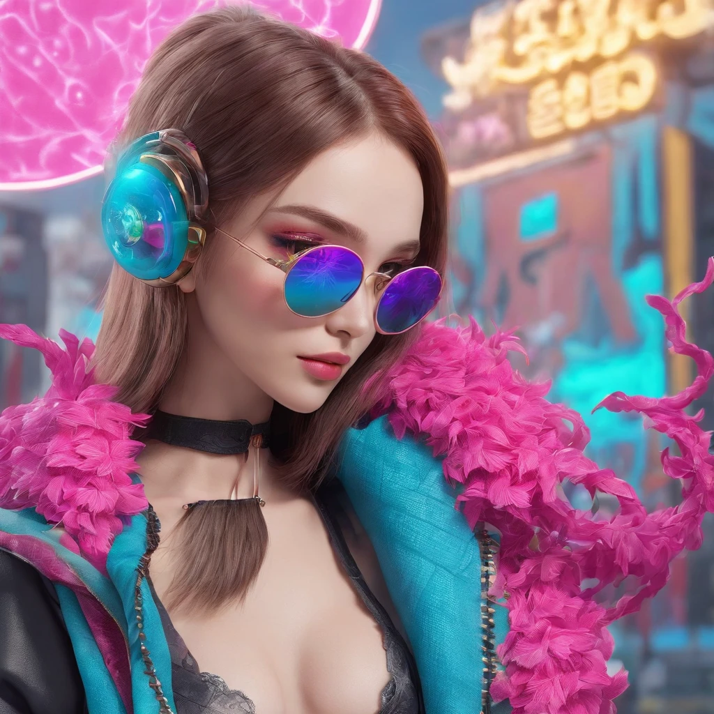 In a whimsical kawaii cafe, Kitten Fluffy, crafted from highly detailed curling, thin glowing multi-colored smoke, dons a rose flower hoodie and fancy funny stylish giant shiny sunglasses. Against a backdrop of vibrant neon typography spelling VIKUSIA, FAINOHO DNIA, capture its enchantment in a digital art masterpiece. Incorporate volumetric 3D rendering, Octane render, and vibrant graffiti elements to create a fantasy illustration that showcases its fashion-forward style. Make it pop with a poster-worthy 3D render that embraces the essence of this captivating character ((stunningly tantalizing view)). 3D, highly detailed, sharp focus, 8K, ultra quality, UHD, crystal clear, bokeh. Black magic Pocket Cinema Camera 6K Pro with Sigma 18-35mm f/1.8 DC HSM Art lens Canon EOS 5D Mark IV camera with a Canon EF 24-70mm f/2.8L II USM lens --ar 9:16 --v 5.2 --s 750, architecture, vibrant, wildlife photography, portrait photography, fashion, cinematic, typography, 3d render, poster, photo