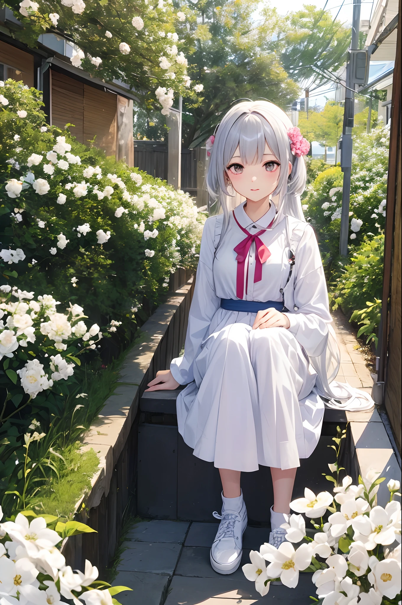 2D Beautiful Girl、fleeting、white blossoms、moe