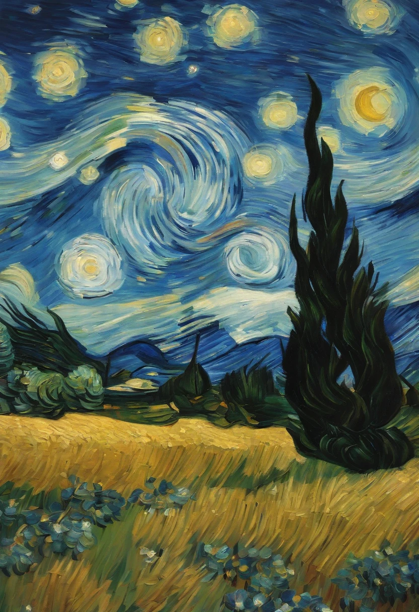 a painting of a field with a sky and sun in the background, van gogh art style, in style of van gogh, van gogh style, vincent van gogh style, vibrant art, inspired by Van Gogh, painting of a dreamscape, style of van gogh, breathtaking art, vibrant oil painting, inspired by Vincent Di Fate, inspired by Vincent Van Gogh
