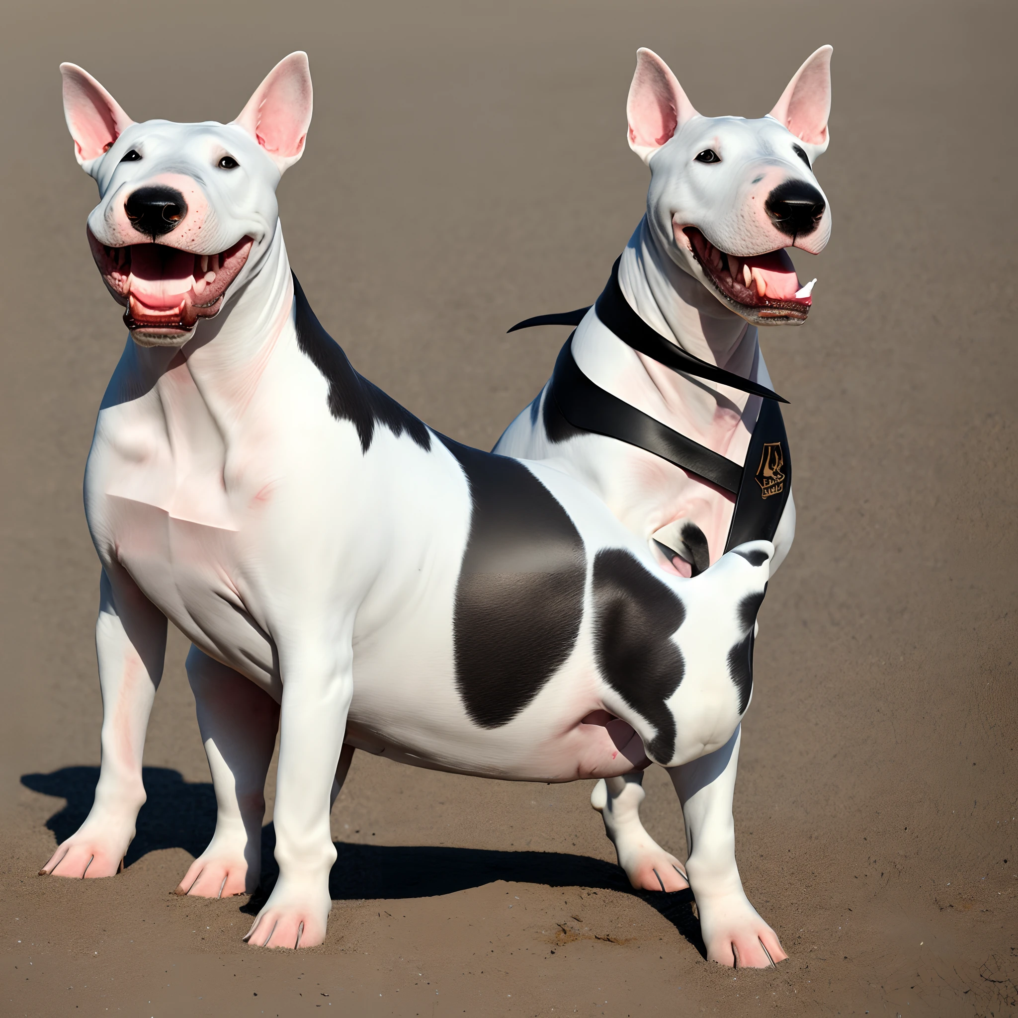 Bull terrier on the body of a shark