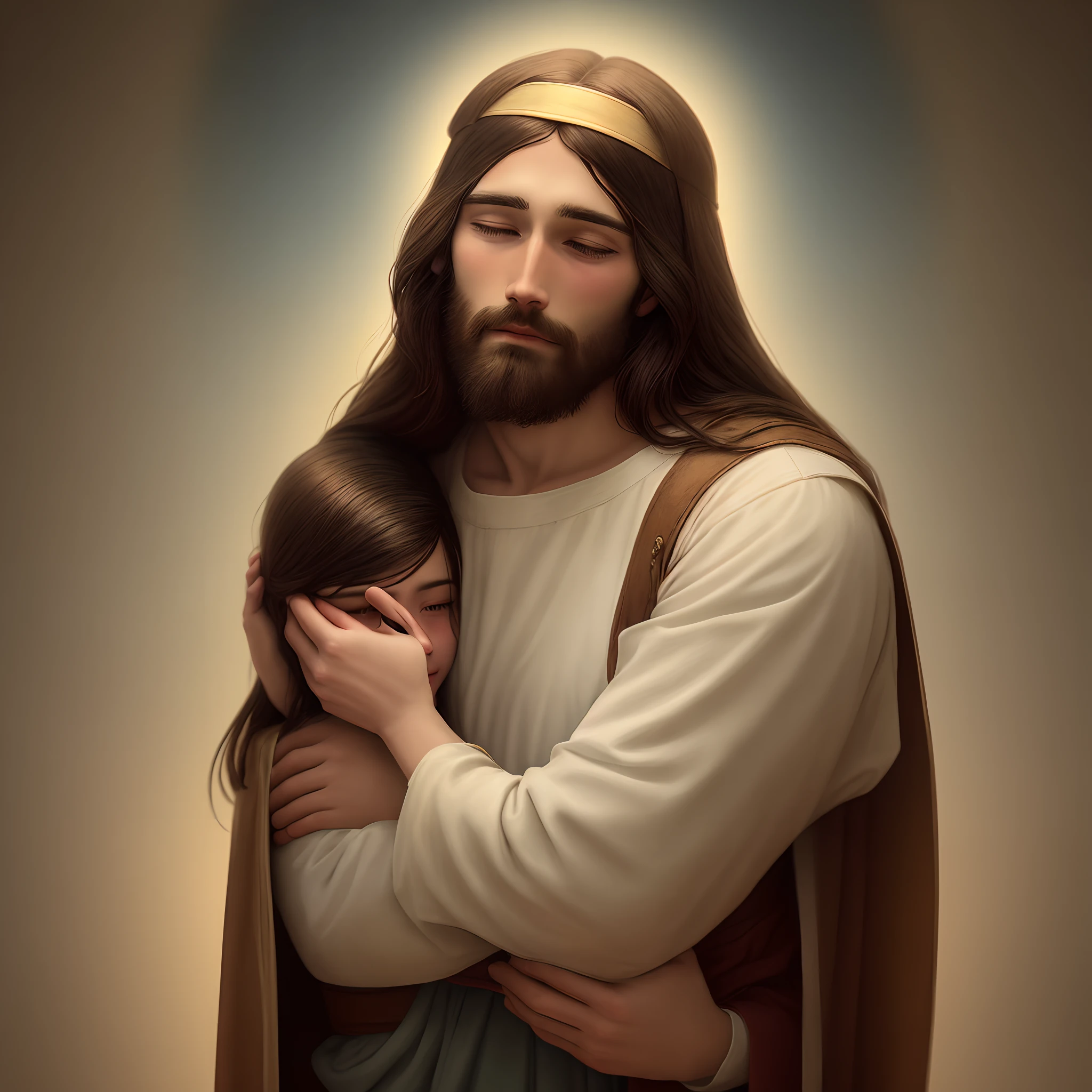 Jesus embracing a person