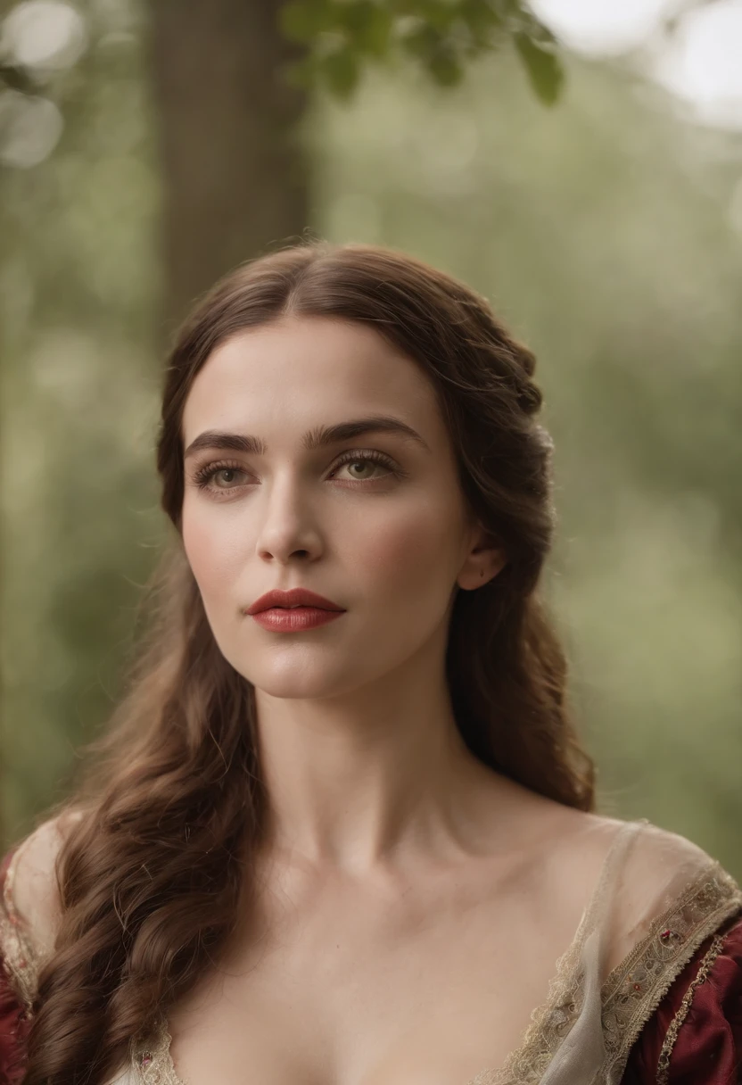 (((uma ferida avermelhada profunda atravessa sua bochecha esquerda))) tez justa, mulher em torno de 26 anos, Cabelos castanhos claros naturais cacheados, olhos verdes distintos, nu, slender and graceful, Peitos grandes,Beautiful, luz de velas em um ambiente medieval, Ultra sharp focus, tiro realista, nua feminina medieval, Big Lips,olhos grandes,olhar , corpo inteiro, visible whole body, barefoot,