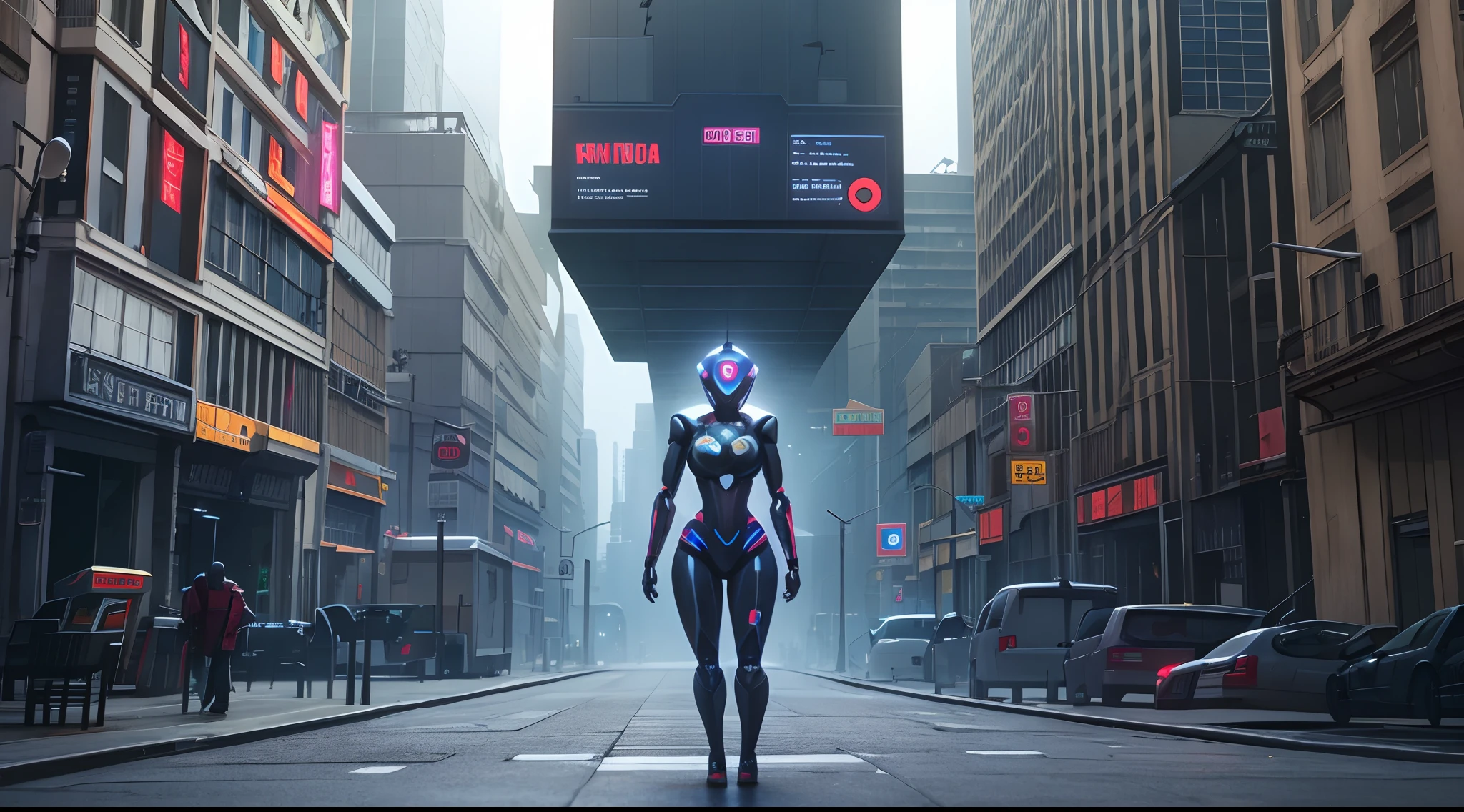 Artificial woman, futuristic technology, movie scenes, 3D modeling, surrealism, cyberpunk, decaying city, computers, chatgpt, AI robot close-up --auto --s2