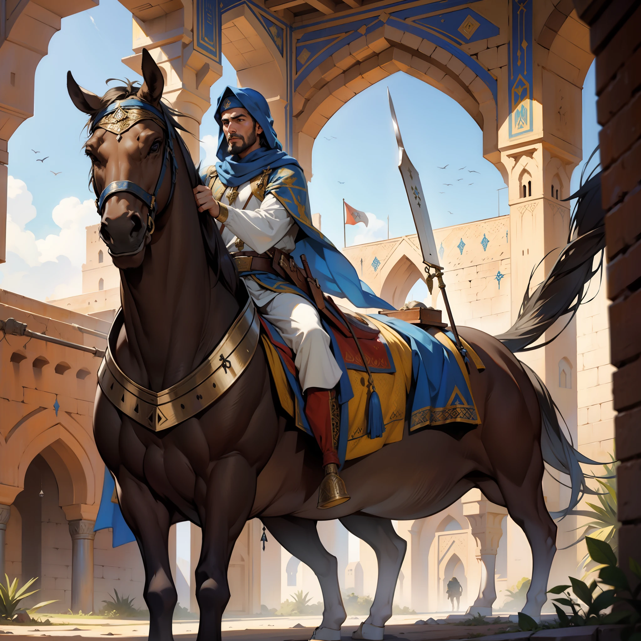 Medieval Islamic moroccan War thousands of men hyper realistic super detailed