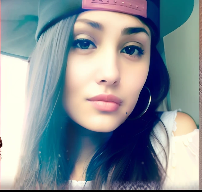 arafed woman with a hat and a white shirt posing for a picture, gorgeous latina face, 18 years old, violet myers, beautiful mexican woman, alanis guillen, profile image, 21 years old, 2 2 years old, 1 6 years old, ayahausca, profile pic, 2 3 years old, profile shot, 1 8 yo