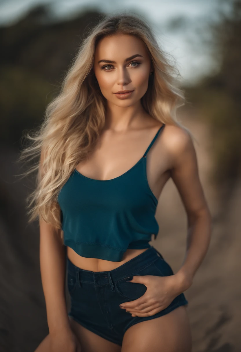 gorgeous woman with extra long wavy blonde hair, detailed alluring eyes, long sexy legs, wearing tiny shorts, t-shirt, ((detailed facial features)), (finely detailed skin), pale skin, realistic skin texture, extreme skin details, (pores:0.1), in the background club, best quality masterpiece, photorealistic, hyperrealistic, detailed, 8k, HDR, (Soft color: 1.2), shallow depth of field, broad light, high contrast, backlighting, bloom, light sparkles, chromatic aberration, sharp focus, RAW color photo