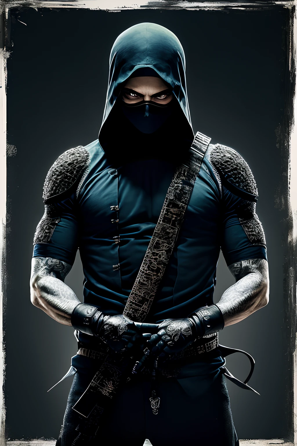 (papel de parede 8k extremamente detalhado), Uma foto de um ninja necromante, intrincado, alto detalhe, Dramatic