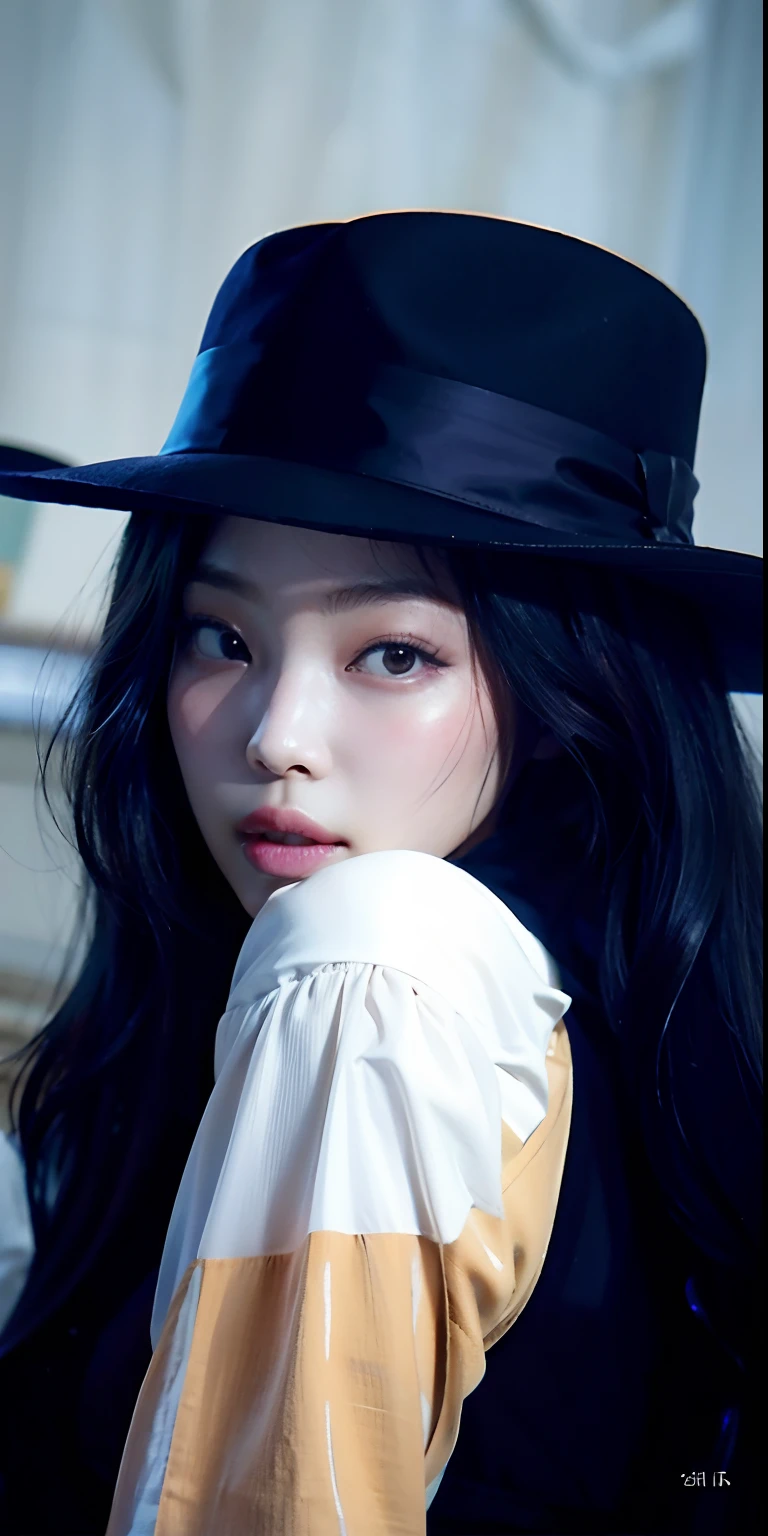 Hay una mujer con sombrero y camisa blanca, Taejune Kim, Blackpink Jennie, Gongbi, Heonhwa Choe, Lee Ji - Eun, Lee Ji-eun, Sun Yunjoo, Seseon Yoon, Retrato de Jossi de Blackpink, Parque Ji-min, Gemma Chen, Jiyun Chae, portrait of female Korean idol