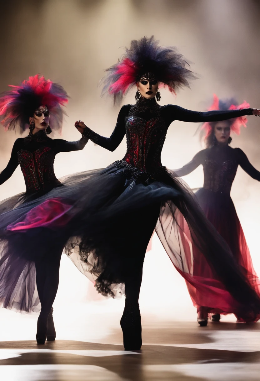 goth vailed dancers