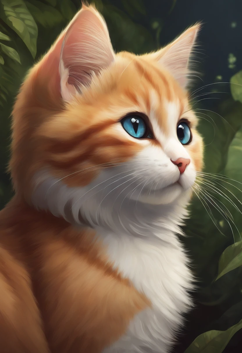 A cute cat , Cartoon , artwork of a , Animal , High quality ,cat .