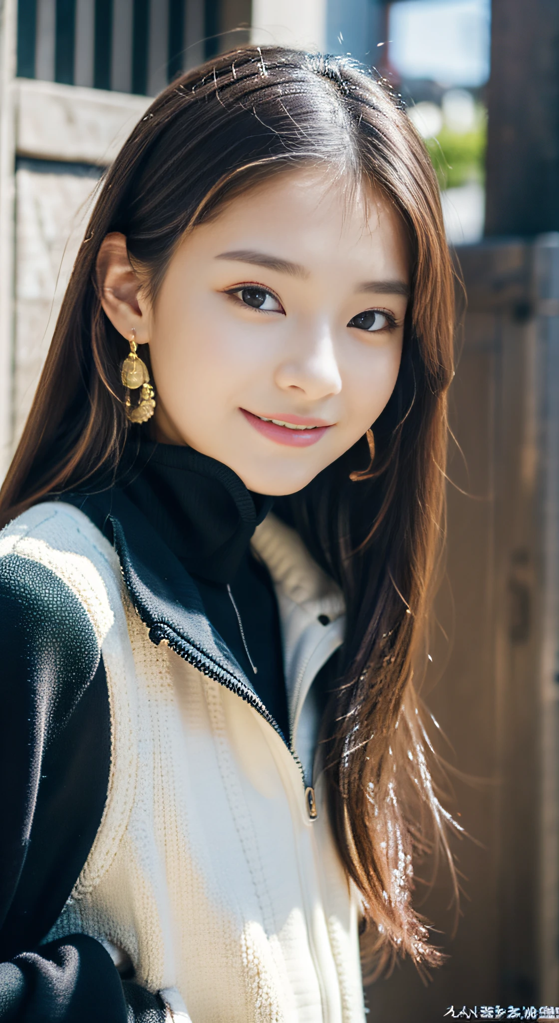 (((32K,very high res, high detailing, highly accurate,Masterpiece Girl 1:1.5))),Raw photo & realistic atmosphere,beautiful dark blue eyes,Detailed mouth,Glossy lips,Detailed eyebrows,Soft white skin that shines with every detail,,Eyes drawn in detail、Very beautiful eyes with azure eyes,Detailed lips、Very beautiful face,Very well-formed face、Lifelike face,shiny beautiful lips,Beautiful eyebrows,Infinite reality,Best design,(Insanely cute Japan 16-year-old high school girl,,Beautifully shaped breasts,Very cute beautiful girl,Little Girl,Healthy body,Outstanding style:1.5),Best Natural Makeup,Japanese ido,Korean Idols,Young sensual idol,Moist eyes,Dark Beautiful Deep Eyes,Beautiful butt,beauty legs,,camel's foot,:1.3),超A high resolution、,Natural and realistic face,Back lighting,Pure eyes are too cute,(((photorealisim,Photograph the whole body))),,Reality Live Action,(Fashionable earrings,,a necklace,A bracelet,gyuru,Glossy nail art,2022 Women's Teens Winter Casual Fashion,Down jacket,Black pants,white shoe,Calm and fashionable girl,light brown hair,Braided ear hair,独奏,little smiling,full body Esbian,Show full-body fashion,Leaning forward,Bend over, Only beauty young cute 15 year old girl,A rather petite and very cute 15-year-old girl:1.7),Night in Shibuya