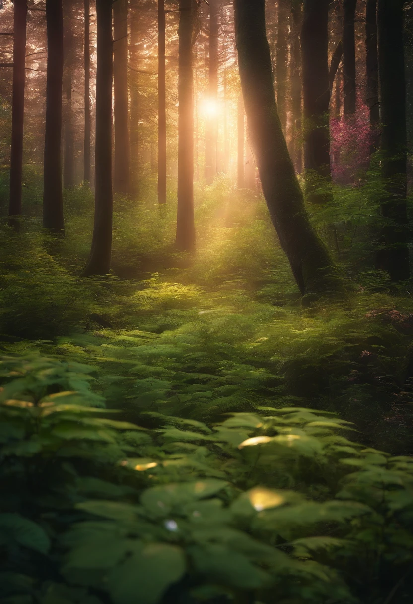 A passage with a lot of light in the middle, magic fairy forest, enchanted magical fantasy forest, magical colors and atmosphere, An enchanted forest, MagicWorld. Colorful, magical colors and atmosphere, magical forest, magical fantasy forest, magical forest backround, very magical and dreamy, Magic forest in the background, magical forest, magical forest with fireflies, magical environment