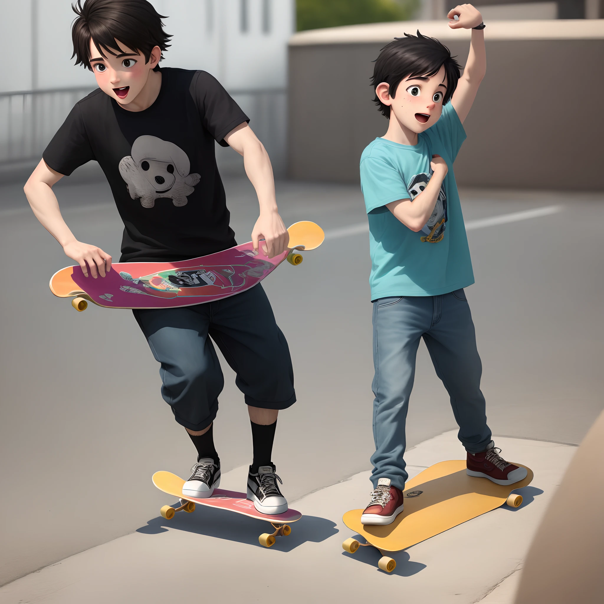 Manny Heffley on a skateboard