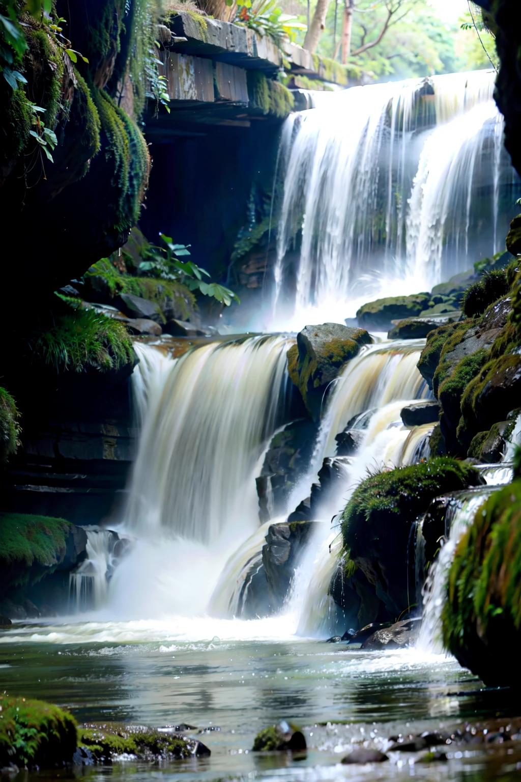 Loira pouca roupa em cachoeira