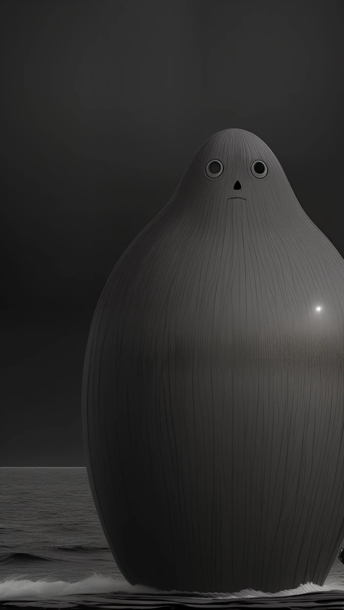 Black Umibozu Giant Spirit Walking on the Dark and Spooky Sea.
