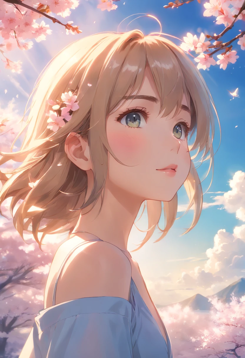 (best quality,4k,8k,highres,masterpiece:1.2),ultra-detailed,(realistic,photorealistic,photo-realistic:1.37),portrait,cloud girl,hovering in the sky,close-up,unclothed,exposed,beautiful detailed eyes,beautiful detailed lips,floating gracefully,airy atmosphere,ethereal surroundings,delicate features,long eyelashes,subtle facial expression,soft lighting,gentle breeze,blurred background,elegant posture,vivid colors,serene ambiance,sunlit clouds,translucent skin,feathery hair,sublime beauty,natural skin tones,harmonious composition,unadorned simplicity,stunning contrast,sun rays streaming through clouds,light and shadow play,cherry blossom petals drifting,sheer elegance,nymph-like appearance,dreamy atmosphere.