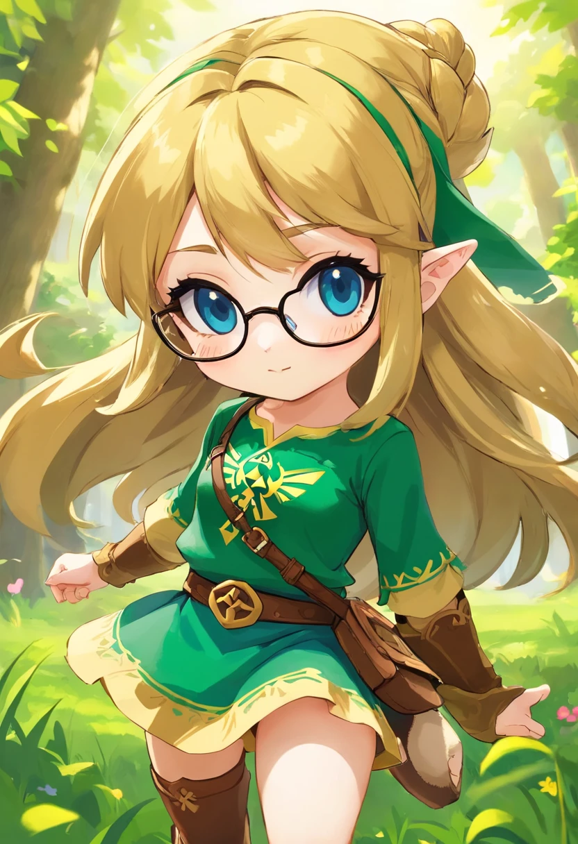 cores claras, Chibi, menina anime, Loli, cabelos pretos, usando capuz, Olhando para o Viewer, Series, Round Eyewear, rosto