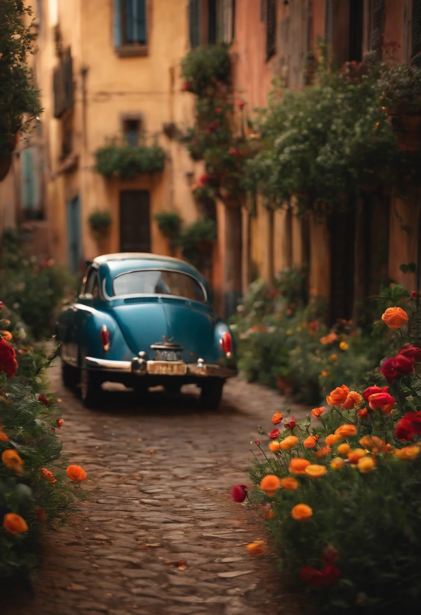 imagem tipo pixar. campos de flores