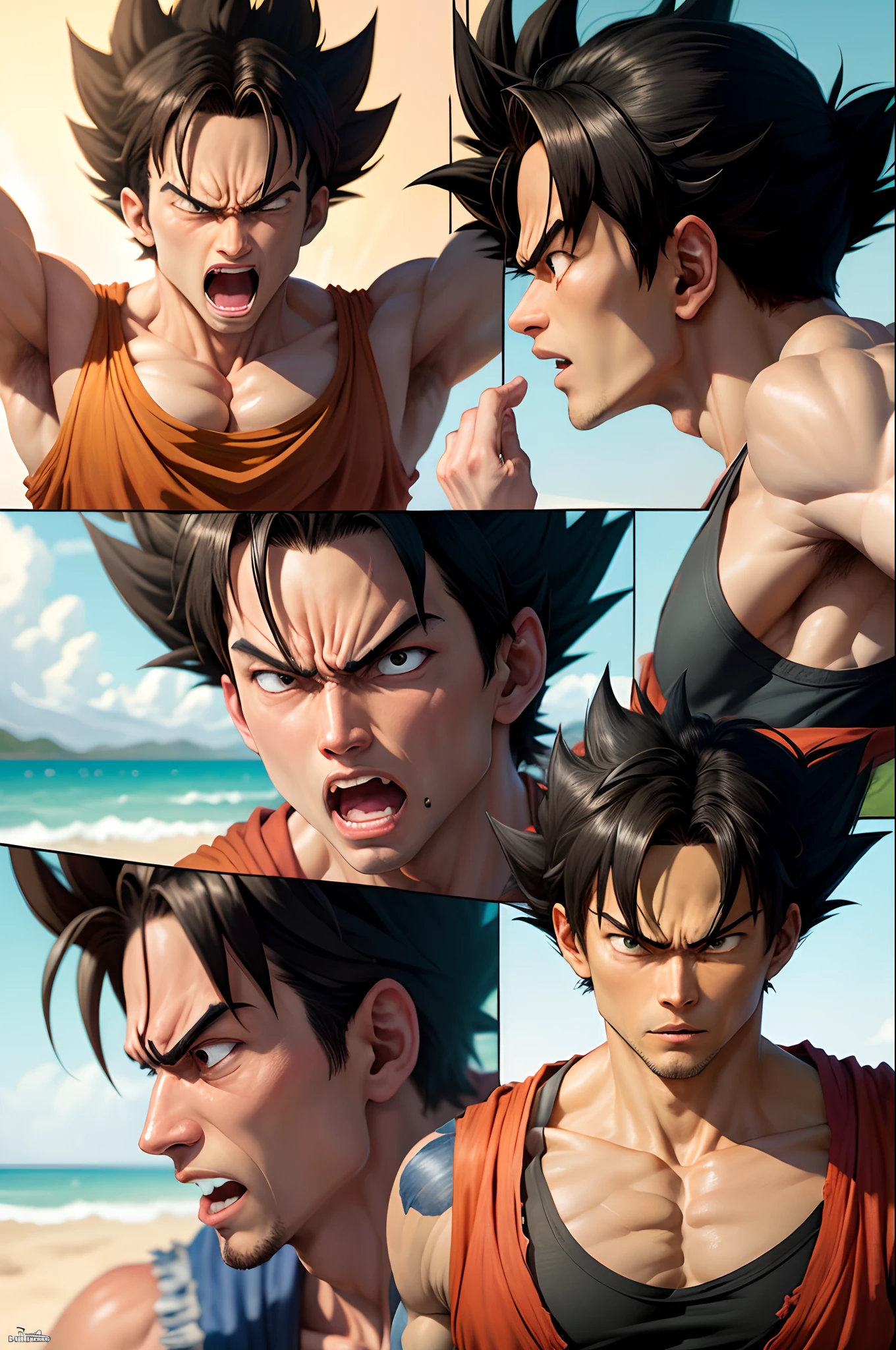 Luffy gear 5 holding goku’s head