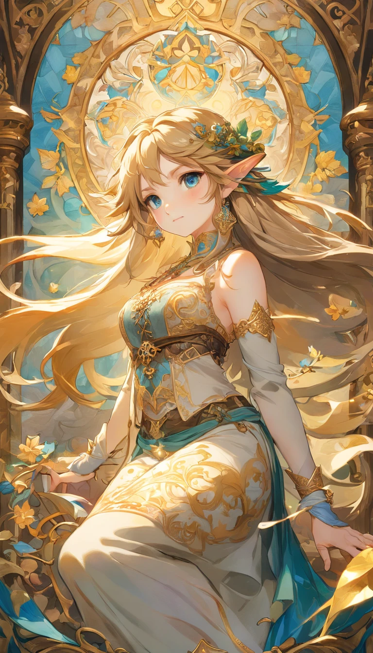 Princess Zelda wears a regal dress adorned with gold accents, and the dress itself is a lovely shade of blue that complements her golden blond hair. Her face is known to light up the room upon entering, as her presence brings comfort and hope to those around her. She stands at a medium height, and her golden blond hair is styled elegantly. She walks confidently through an open valley, with tall trees standing tall against the backdrop of the sky. Best quality, 8k, masterpiece 1girl, beautiful, ((camel toe:1,4)), (breasts:1,5), (ass:1.5)