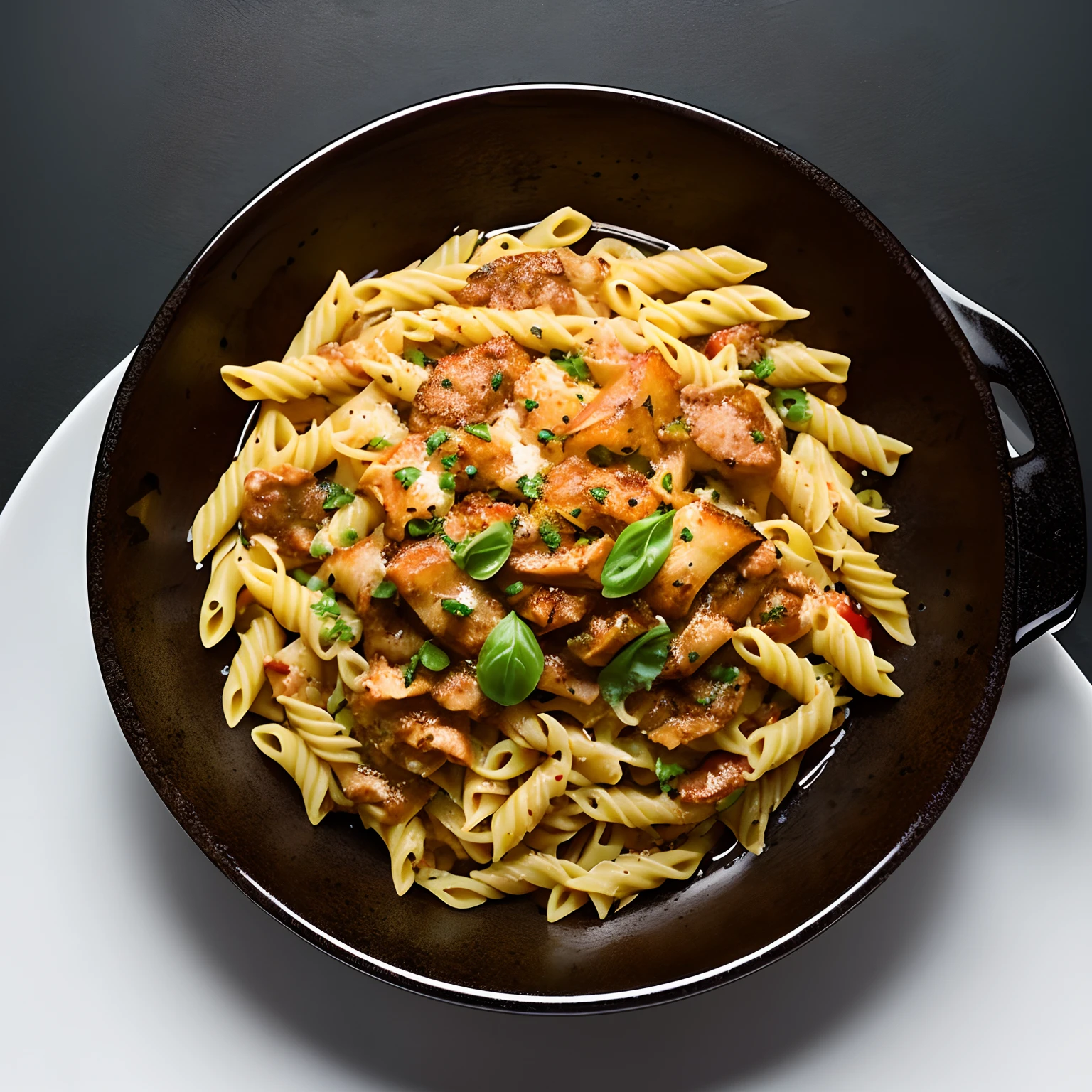 (ultrarealistic), (photorealistic), A delicious plate of pasta, on a table, in an empty restaurant --auto --s2