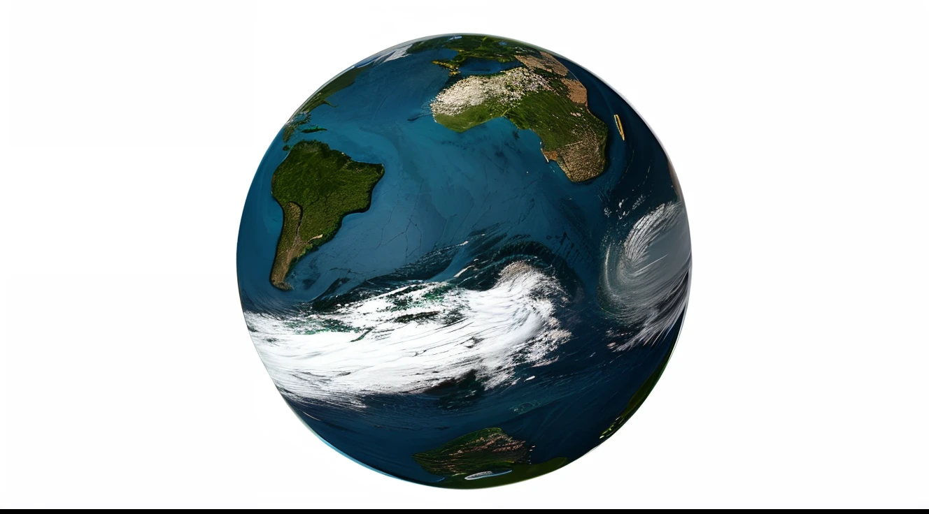 Planeta terra ultra HD, terra azul com continentes detalhadamente, circulo de gelo em volta da terra ultra realista hd.