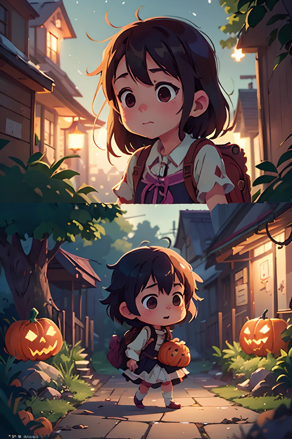 young cute witches and young cute wizards dance on halloween night. halloween pumpkins, lanterns, fireworks, bats, owls, medieval city.Anime girl walking down the street with backpack, in Makoto Shinkai style, anime cloud, Shinkai Makoto style, Makoto Shinkai Makoto Cyril Rolandor style, cosmic sky. by Makoto Shinkai, Makoto Shinkai Style, Makoto Shinkai. Digital rendering, Makoto Shinkai. Octane rendering, masterpieces, masterpieces, illustrations
INFO