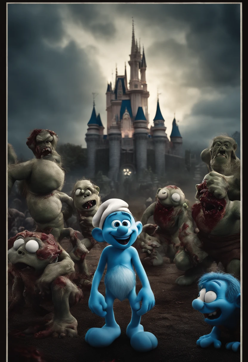 Disney-Film-Cover, (Zombies), Smurfs, Dorf, Chaos, virus
