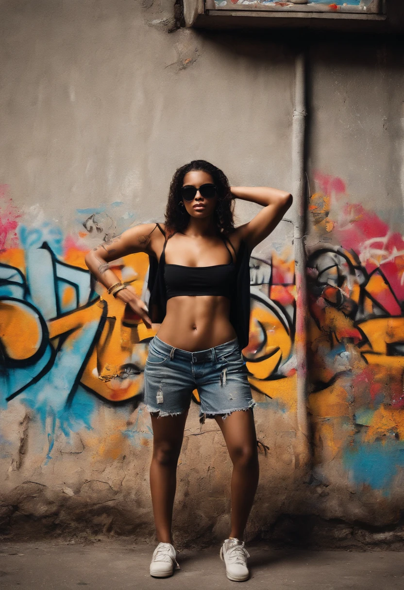 (best quality,realistic,highres,masterpiece:1.2),detailed girl portrait,naked,colorful spray paint,urban cityscape background,expressive brush strokes,vibrant colors,contrast lighting,eye-catching typography,gritty textures,dynamic composition,unconventional naked, artistic flair,painted walls,street art influences,spray can in hand,dynamic pose,modern street culture,graffiti letters,edgy and rebellious,cool and trendy vibes,urban art scene,stylish and confident expression,unique and individualistic,tagged walls,graffiti tags,urban fashion statement,impressionistic elements,grungy atmosphere,hip-hop influences,contemporary art,energy and movement,popular street style without any clothes naked,photorealistic detailing,urban youth culture,free-spirited,artistic self-expression,skilled craftsmanship,colorful background art,stylish accessory,urban creativity. Completely naked, full body, entire body visible, barefoot