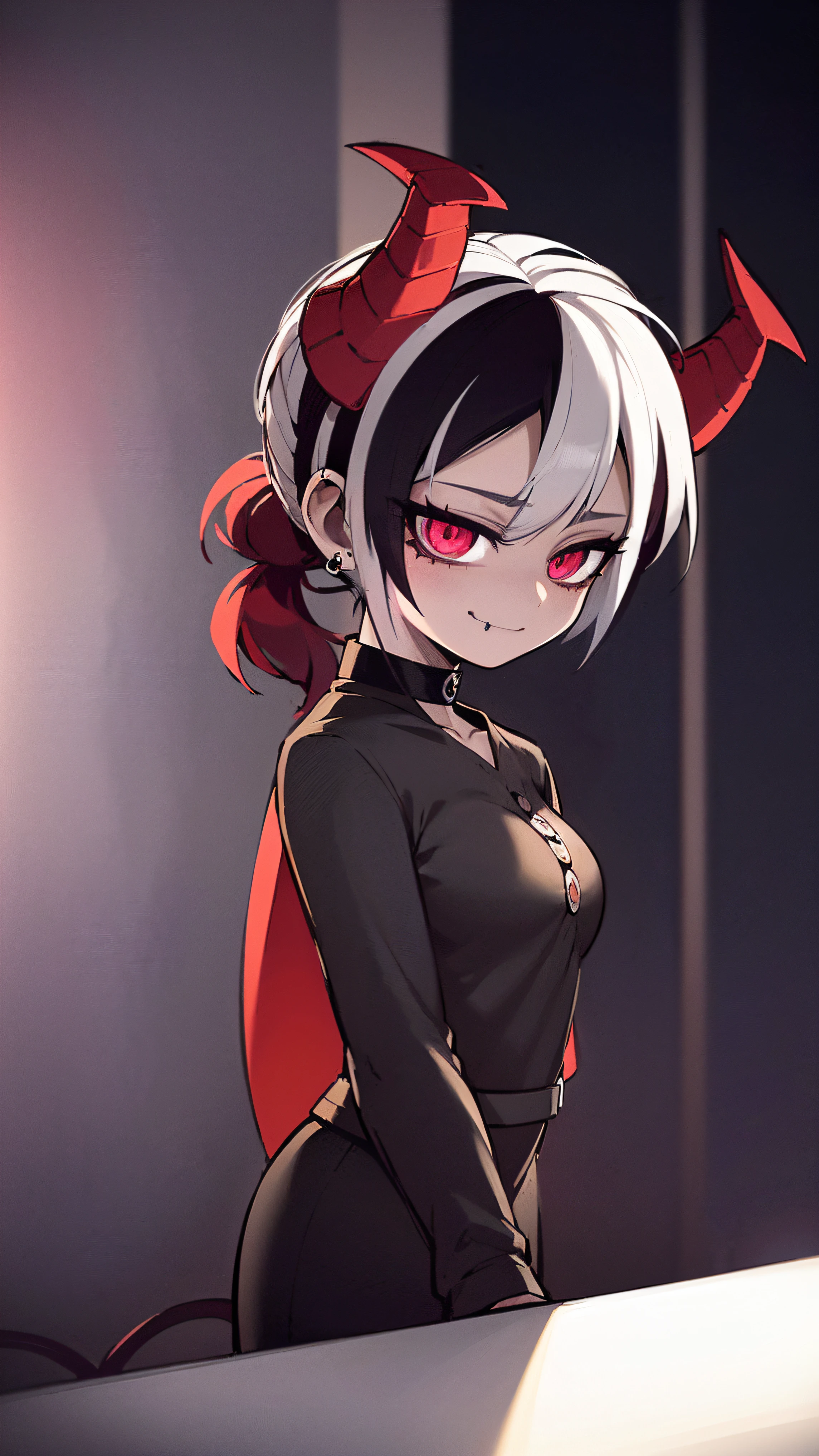 BLACKLIGHT, ((NSFW)), ((Small Boobs)), realistic art, extremely delicate and beautiful, ultra-detailed, (1girl), ((Red eyes)), floating, detailed light, illustration, dynamic angle, depth of field, ((((milf)))), girly, ((Red and White hair, multicoloured hair, Red highlights hair, (Ponytail), hair ornament, hair flower, flower, makeup, braid, smile)), demon eyes, fangs, pale white skin, (((best quality, 1girl, (skindentation), (blur background:0.6), (casual yet stylish, ((Demon Horns)), ), gorgeous, (short hair:1.5), soft lighting, wind, (front light:1.5), surprised, choker, smile, jewelry, earrings))), (ultra high res, best quality,), (8k, raw photo, best quality, masterpiece), technological sense, best quality, masterpiece, illustration,CG ,unity ,wallpaper, official art, Amazing, finely detail, an extremely delicate and beautiful,extremely detailed, highly detailed, sharp focus,rich background, (real person,photograph), ((high detailed skin)), ((( , (crazy eyes:1.3), (wide-eyed:1.2), (glowing eyes), (Demon) ))), (((a close up of a person with a weird face and nails, gothic maiden anime girl, gothic - cyberpunk, cyberpunk horror style, gothic art style, detailed digital anime art, gothic art, demon anime girl, gothic girl face, anime style 4 k, dark art style, anime cyberpunk art, gothic aesthetic, 1 7 - year - old anime goth girl, gothic horror vibes)))
