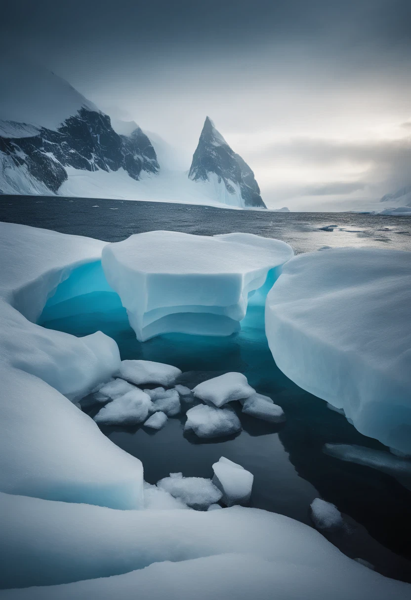 Antarctic continent、a paradise、Huge ice wall、Plants、tunnel、
