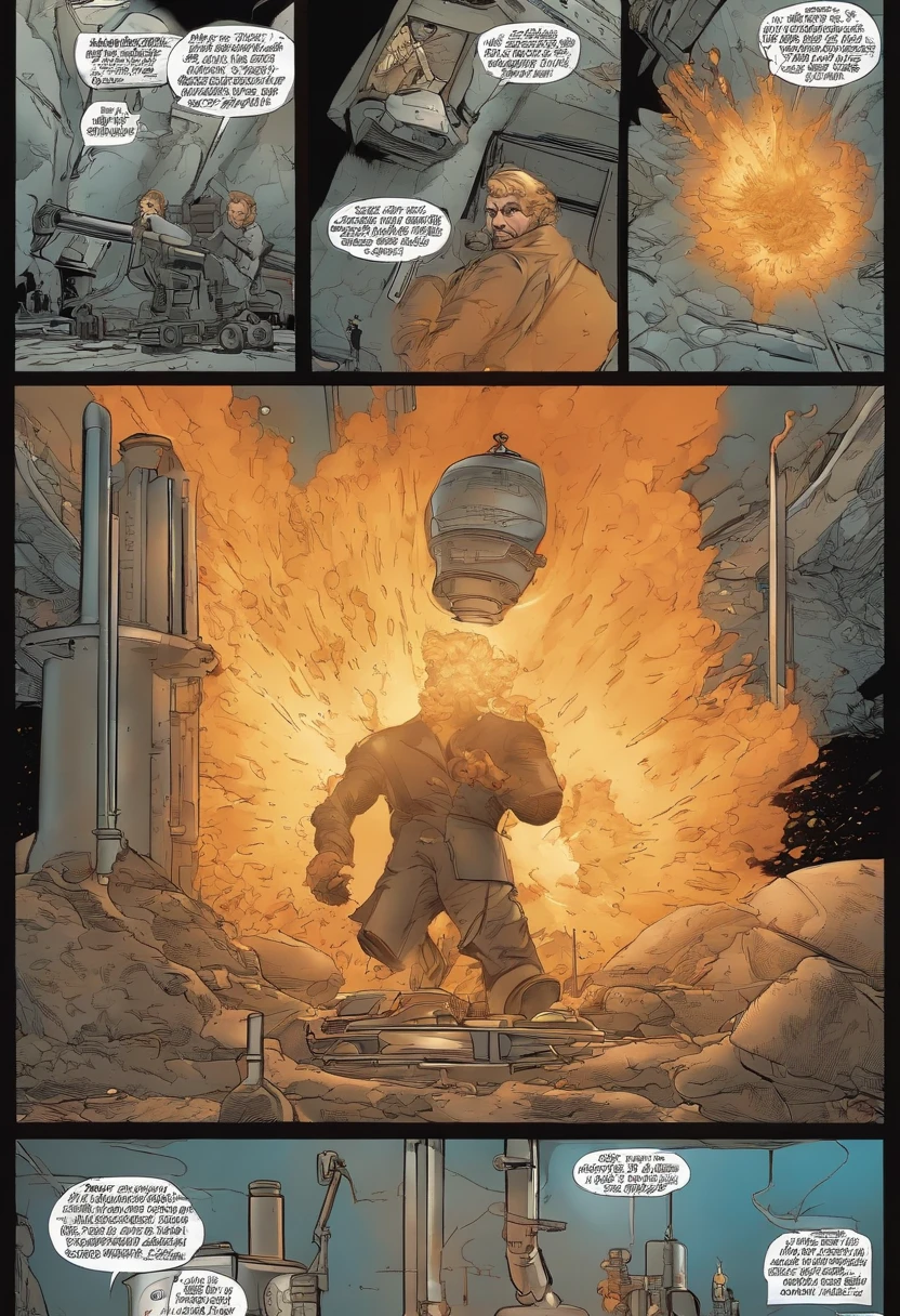 Comic strip were an sciencist is studying the properties of the rare element krypton and got into a catastrophic lab accident. The explosion of his experimental apparatus bathed him in an eerie, colorless gas that fused with his body and granted him extraordinary abilities. In comic book style