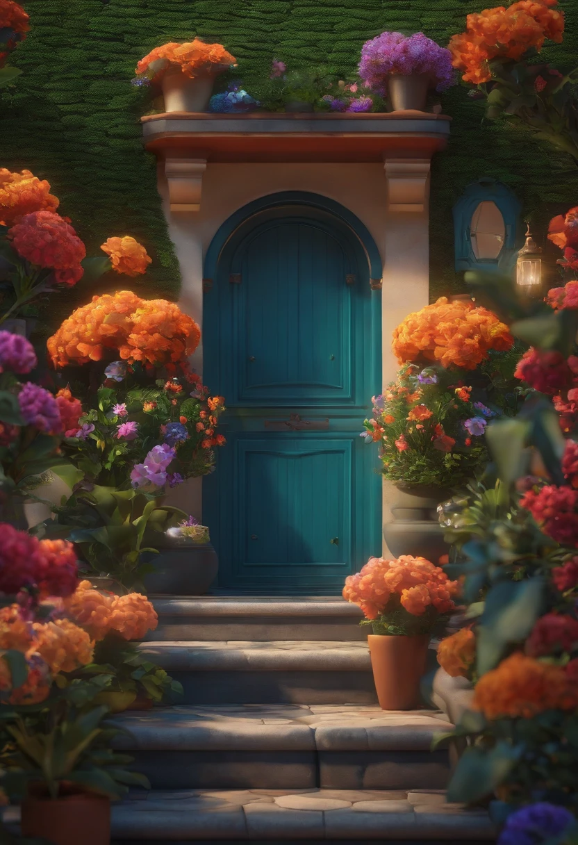 quintal florido estilo pixar