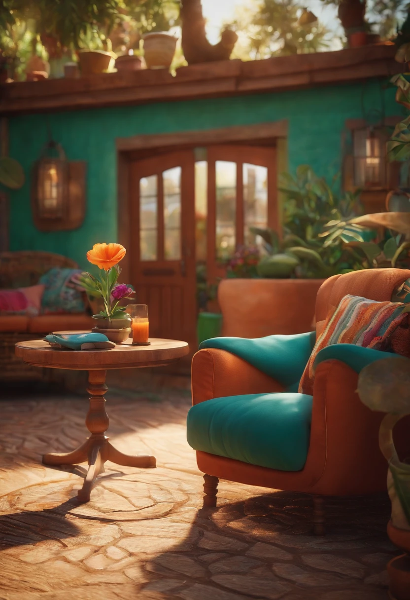 quintal florido estilo pixar