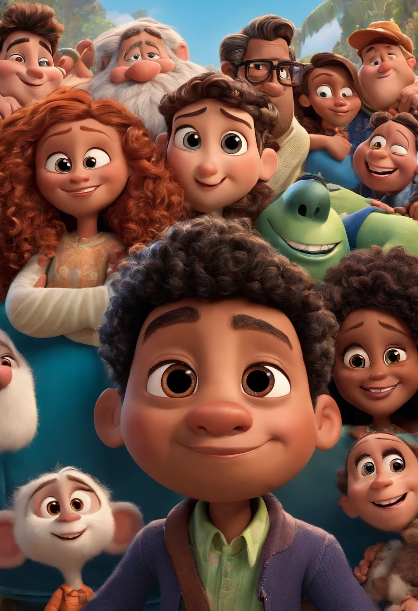 rapaz, negro, clouse up, olhar de raiva, Looking at camera, agarrando com as duas maos, fps do espectador, Pixar animated movie poster, nome do filme (You know what I want) Pixar, de perto. The character takes center stage with captivating facial expressions, oferecendo um toque de irrealidade