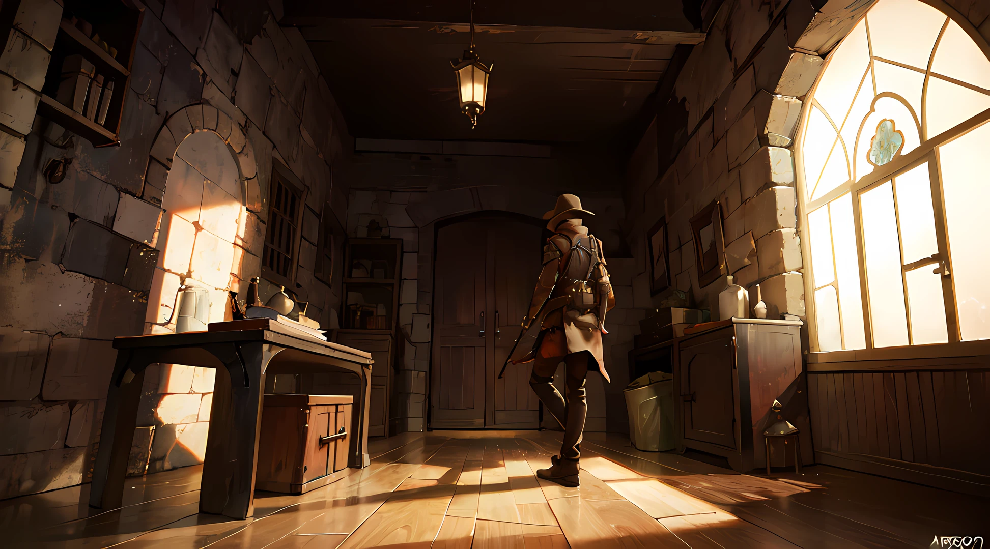 SCP-567 The Dungeon, SCP lore related, is located in the dungeon beneath a old castle, It consists of a series of eight cells, closed by old two-leaf rusty metal and wood doors, sad and lonely image, creepy and eerie, trending on ArtstationHQ, smooth, sharp focus, hyper realistic, Unreal Engine 5, highly detailed, masterpiece, 8K
