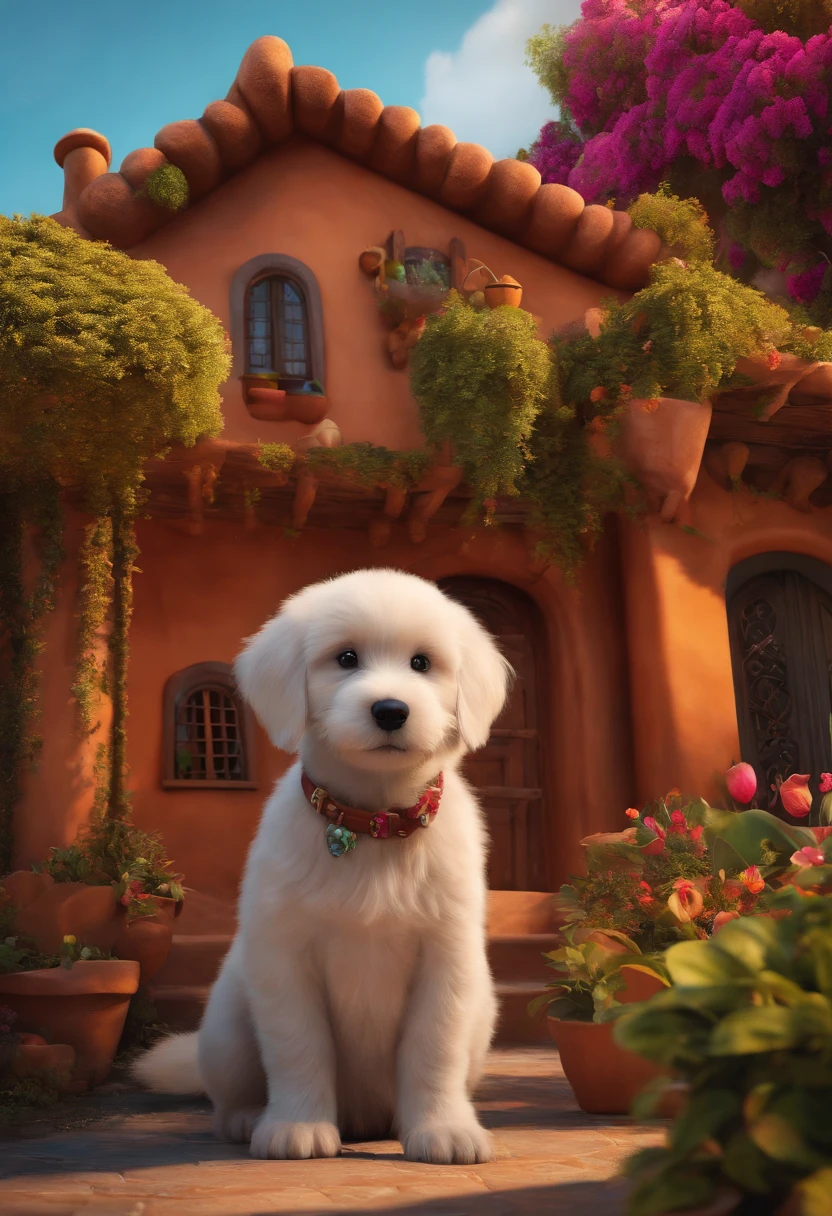 casinha de cachorro no quintal estilo pixar