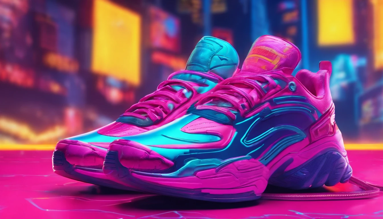 Poster or banner advertising sneakers, beautiful cinematic 8K realistic realistic 3d