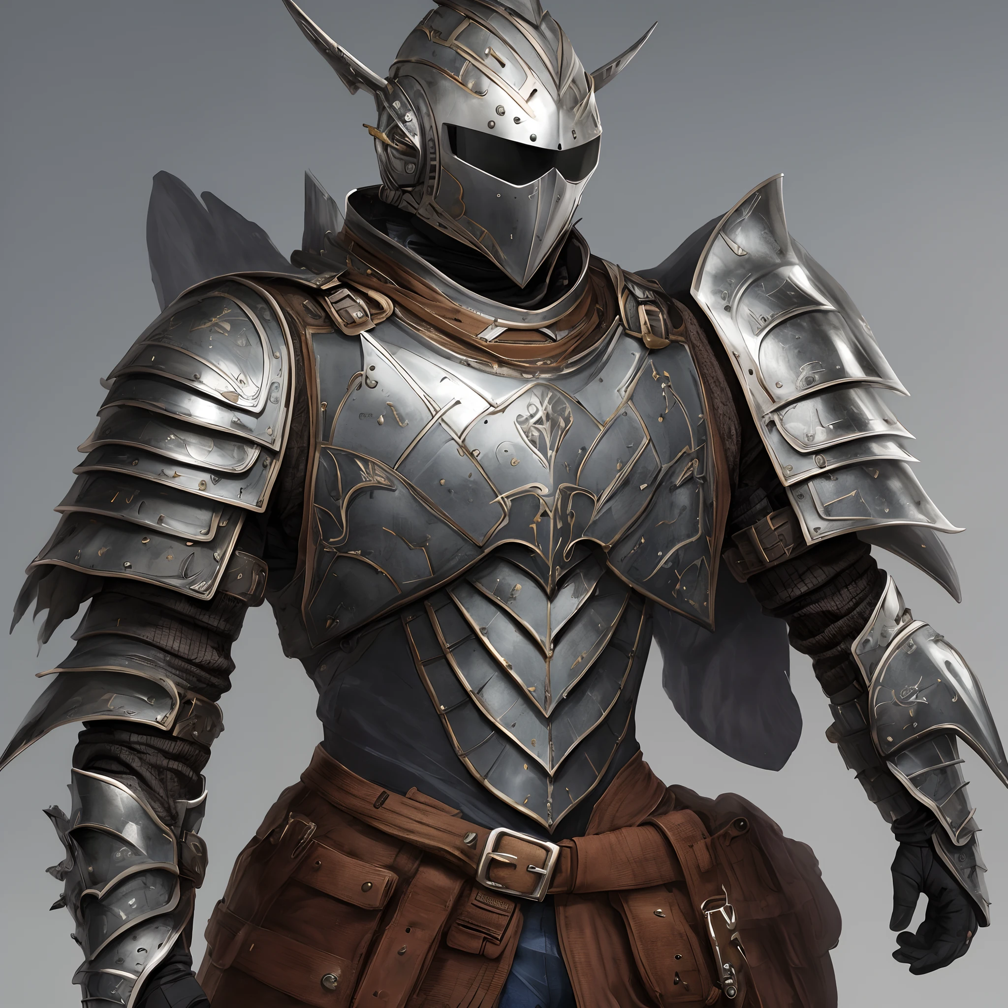An aeronautical steel armor stylized with a mix of current patterns with those of the Middle Ages