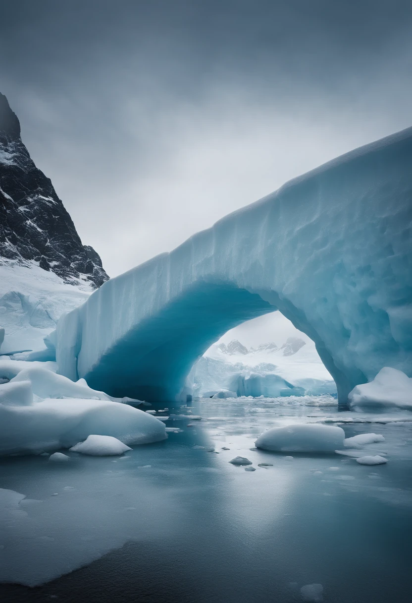 Antarctic continent、a paradise、Huge ice wall、Plants、tunnel、