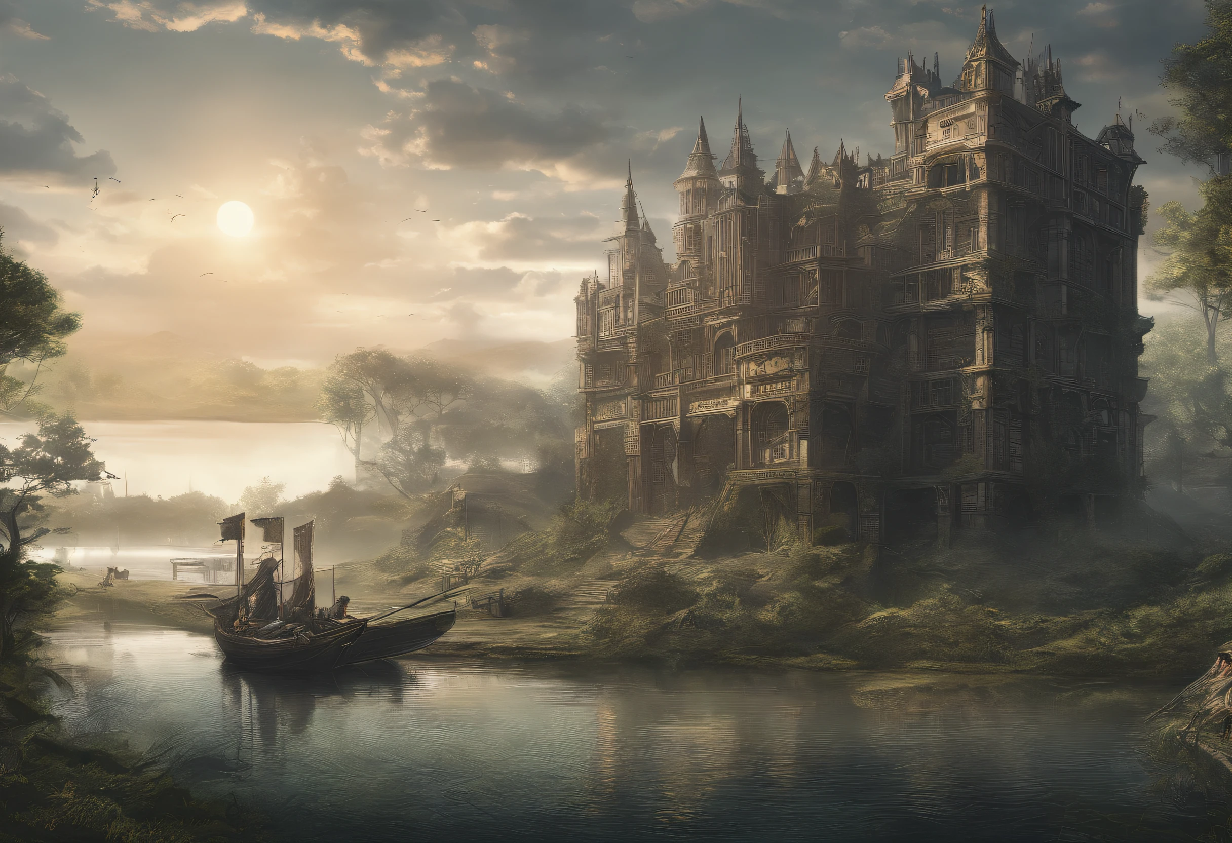 The sun is shining and the vegetation is luxuriant,Myoman's poems are gathered with the knights of the wild at the call of the lord、The adventurers of the guild are still struggling with the future in the tavern、Birds and beasts feed under the mysterious lake fairy。