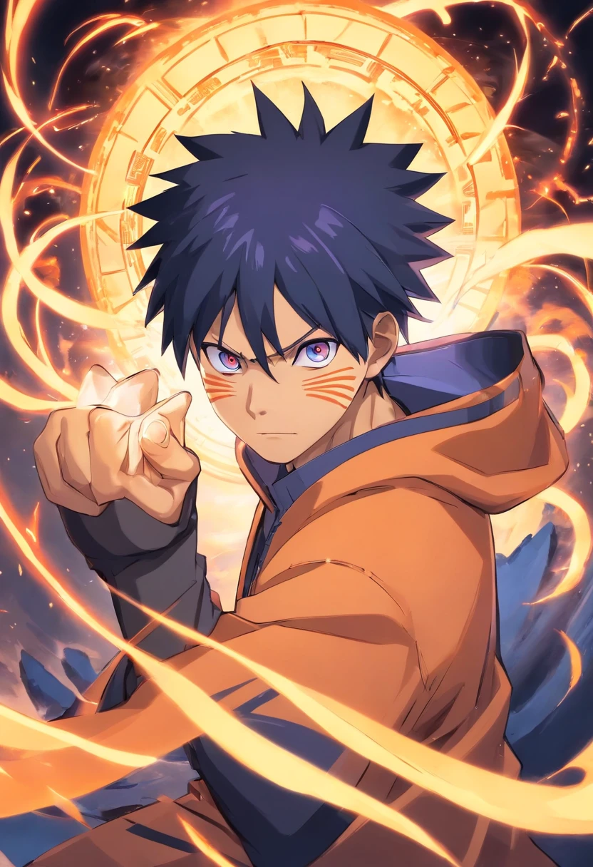 Obito form Naruto using the gunbai fan