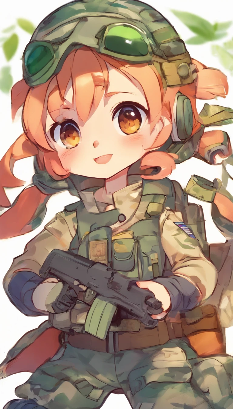 arafed baby in a military uniform holding a toy gun, future warrior, closeup portrait shot, dressed in tactical armor, military photography, future combat gear, rugged soldier, next gen, ready for combat, soldier, close up portrait shot, portrait shot, portrait of cute soldier girl, ???, wearing military outfit, closeup portrait, soldier outfit, wearing tactical gear