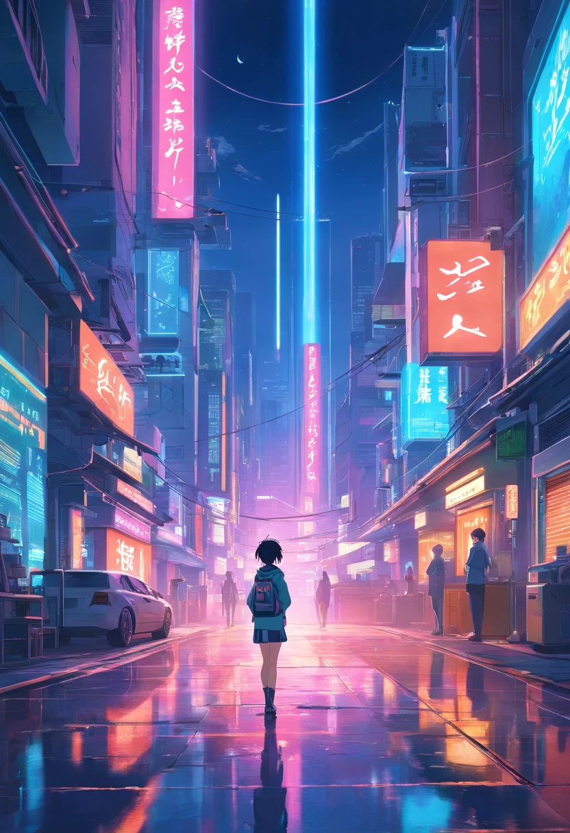 "Cyberpunk-inspired immersion, World of Neon Lights, Be mesmerized by the surreal sights of the planets that dominate the skies, Full of captivating digital artistry."