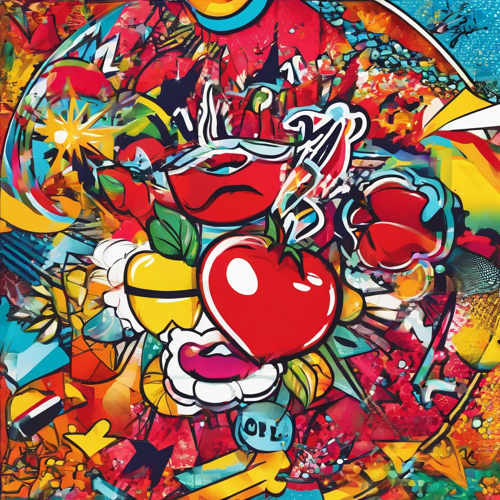 (best quality, highres, ultra-detailed, realistic:1.37), vivid red hues, professional lighting, shiny reflections, glossy finish, pop art style, minimalistic design